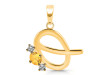 Citrine & White Topaz Alphabet Q Pendant CIT-RDA-69.