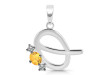 Citrine & White Topaz Alphabet Q Pendant CIT-RDA-69.
