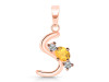 Citrine & White Topaz Alphabet S Pendant CIT-RDA-71.