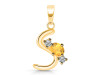 Citrine & White Topaz Alphabet S Pendant CIT-RDA-71.