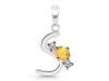 Citrine & White Topaz Alphabet S Pendant CIT-RDA-71.