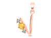 Citrine & White Topaz Alphabet V Pendant CIT-RDA-74.