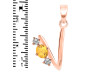 Citrine & White Topaz Alphabet V Pendant CIT-RDA-74.