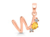 Citrine & White Topaz Alphabet W Pendant CIT-RDA-75.