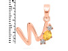 Citrine & White Topaz Alphabet W Pendant CIT-RDA-75.