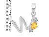 Citrine & White Topaz Alphabet W Pendant CIT-RDA-75.