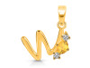 Citrine & White Topaz Alphabet W Pendant CIT-RDA-75.