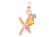 Citrine & White Topaz Alphabet X Pendant CIT-RDA-76.