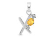 Citrine & White Topaz Alphabet X Pendant CIT-RDA-76.