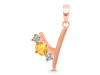 Citrine & White Topaz Alphabet Y Pendant CIT-RDA-77.