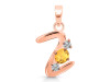 Citrine & White Topaz Alphabet Z Pendant CIT-RDA-78.