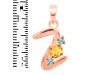 Citrine & White Topaz Alphabet Z Pendant CIT-RDA-78.