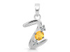 Citrine & White Topaz Alphabet Z Pendant CIT-RDA-78.