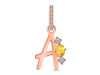 Citrine & White Topaz Alphabet A Pendant CIT-RDA-79.