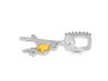 Citrine & White Topaz Alphabet A Pendant CIT-RDA-79.