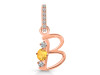 Citrine & White Topaz Alphabet B Pendant CIT-RDA-80.