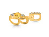 Citrine & White Topaz Alphabet B Pendant CIT-RDA-80.