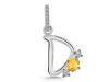 Citrine & White Topaz Alphabet D Pendant CIT-RDA-82.