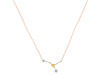 cancer Zodiac Star Constellation Citrine & White Topaz Necklace CIT-RDN-486.