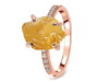 Citrine Raw Crystal & White Topaz Ring CIT-RR-397.