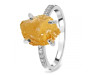 Citrine Raw Crystal & White Topaz Ring CIT-RR-397.