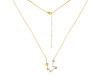 Aquarius Zodiac Star Constellation Crystal & White Topaz Necklace CST-RDN-487.