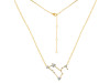 Leo Zodiac Star Constellation Crystal & White Topaz Necklace CST-RDN-493.