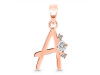 Cubic Zirconia Alphabet A Pendant CUZ-RDA-1.