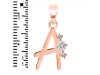 Cubic Zirconia Alphabet A Pendant CUZ-RDA-1.