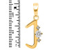 Cubic Zirconia Alphabet J Pendant CUZ-RDA-10.