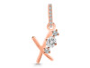 Cubic Zirconia Alphabet X Pendant CUZ-RDA-102.