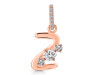 Cubic Zirconia Alphabet Z Pendant CUZ-RDA-104.