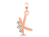 Cubic Zirconia Alphabet K Pendant CUZ-RDA-11.