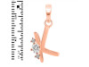 Cubic Zirconia Alphabet K Pendant CUZ-RDA-11.