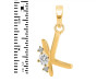 Cubic Zirconia Alphabet K Pendant CUZ-RDA-11.