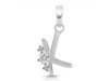 Cubic Zirconia Alphabet K Pendant CUZ-RDA-11.