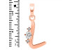 Cubic Zirconia Alphabet L Pendant CUZ-RDA-12.