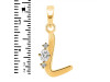 Cubic Zirconia Alphabet L Pendant CUZ-RDA-12.