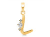 Cubic Zirconia Alphabet L Pendant CUZ-RDA-12.