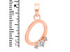 Cubic Zirconia Alphabet O Pendant CUZ-RDA-15.