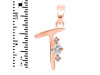 Cubic Zirconia Alphabet T Pendant CUZ-RDA-20.