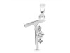 Cubic Zirconia Alphabet T Pendant CUZ-RDA-20.