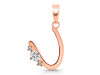Cubic Zirconia Alphabet U Pendant CUZ-RDA-21.
