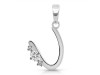 Cubic Zirconia Alphabet U Pendant CUZ-RDA-21.