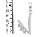 Cubic Zirconia Alphabet V Pendant CUZ-RDA-22.