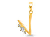 Cubic Zirconia Alphabet V Pendant CUZ-RDA-22.