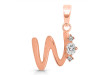 Cubic Zirconia Alphabet W Pendant CUZ-RDA-23.