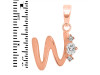 Cubic Zirconia Alphabet W Pendant CUZ-RDA-23.
