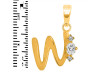Cubic Zirconia Alphabet W Pendant CUZ-RDA-23.