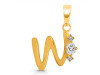 Cubic Zirconia Alphabet W Pendant CUZ-RDA-23.